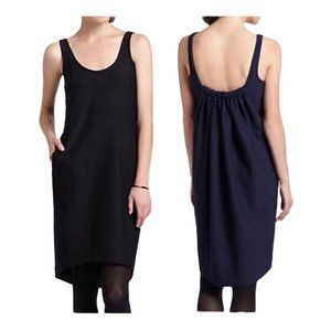 Maeve By Anthropologie Navy Blue & Black Color Block Pleated Back Mini Dress S